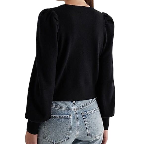 NWT Express Black Viral Influencer Favorite Rhinestone Bow Cardigan Size XL - Picture 10 of 15